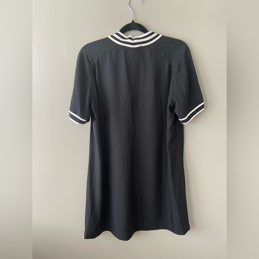 rag and bone black and white short sleeve shift dress with striped accents - Picture 7 of 8